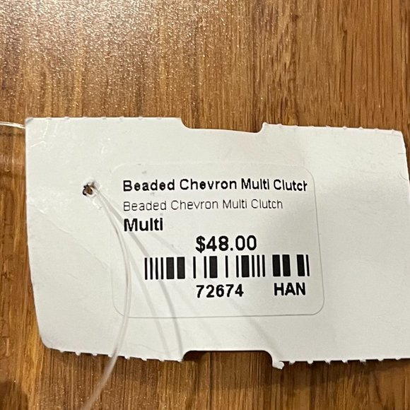 BOGO NWT Bright Beaded Chevron Tasseled Alameda Clutch - Picture 6 of 10